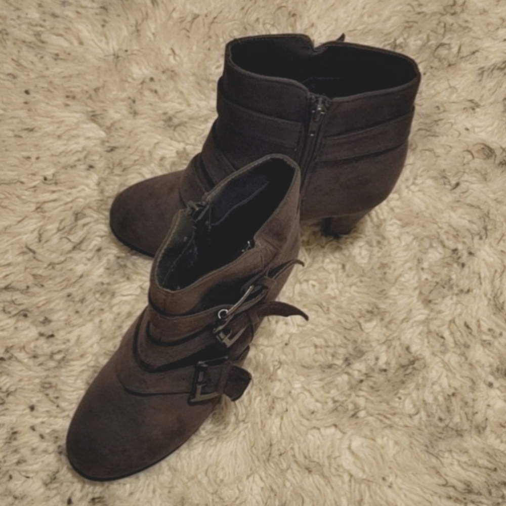 Grey Heeled Boots
